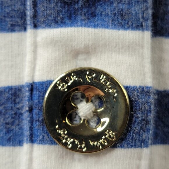 Lilly Pulitzer Captain Popover Bright Navy Positano Stripe Top Size Small - Picture 8 of 12